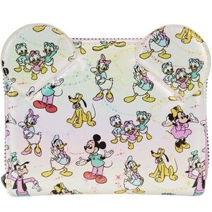 Loungefly Disney 100 Mickey & friends iridescent zip around wallet